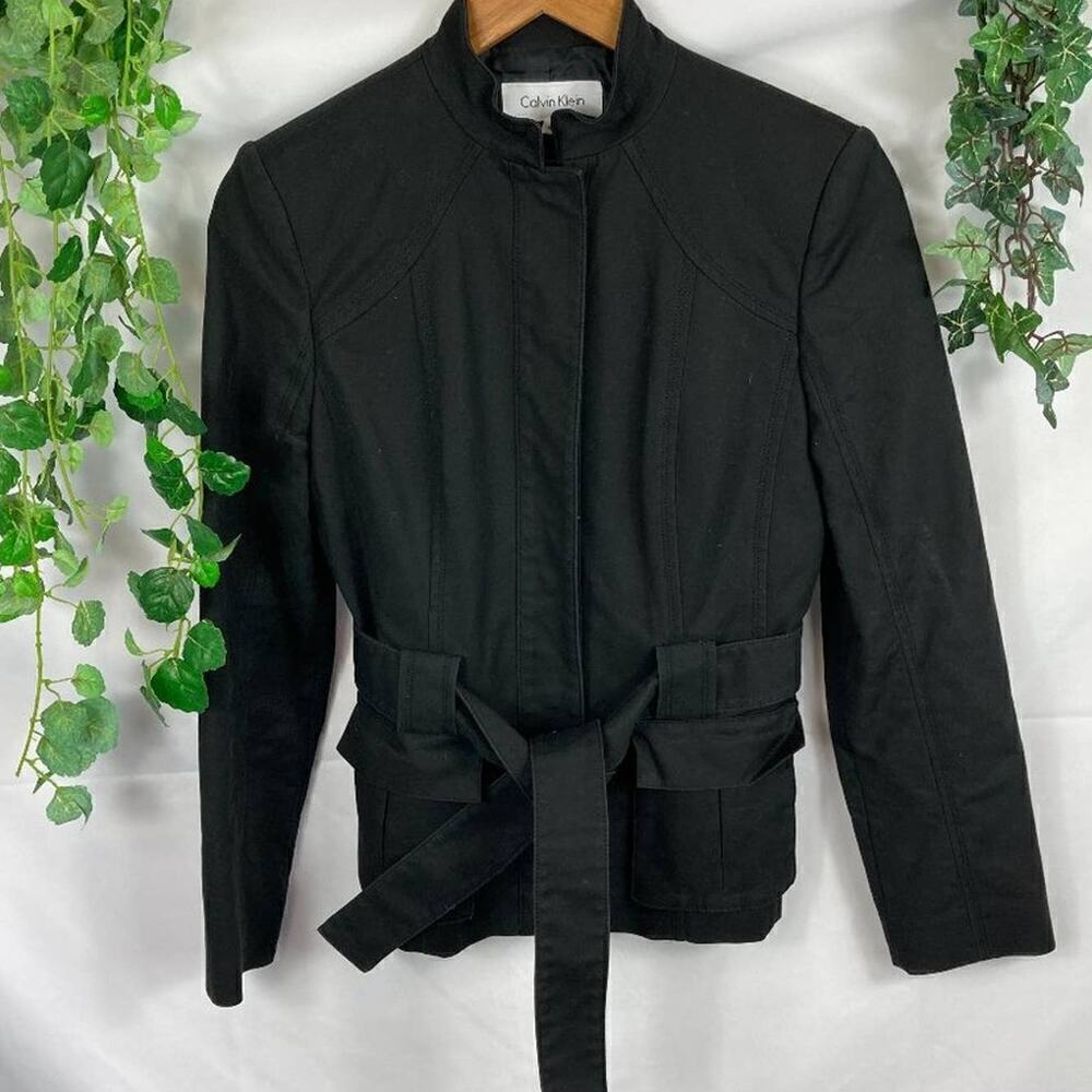 Calvin Klein snap up belted coat 4